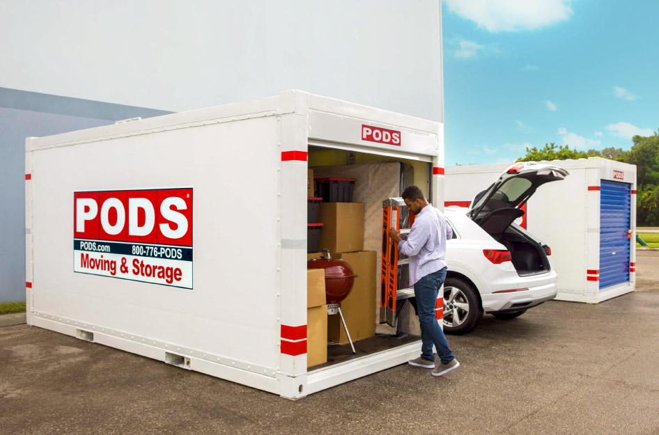 Loading a portable PODS container at the curb