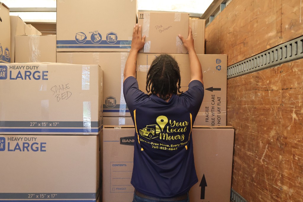 Loading boxes for a local move in Kansas City North, MO
