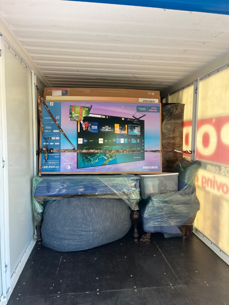 Wrapped furniture on a Kansas City North job